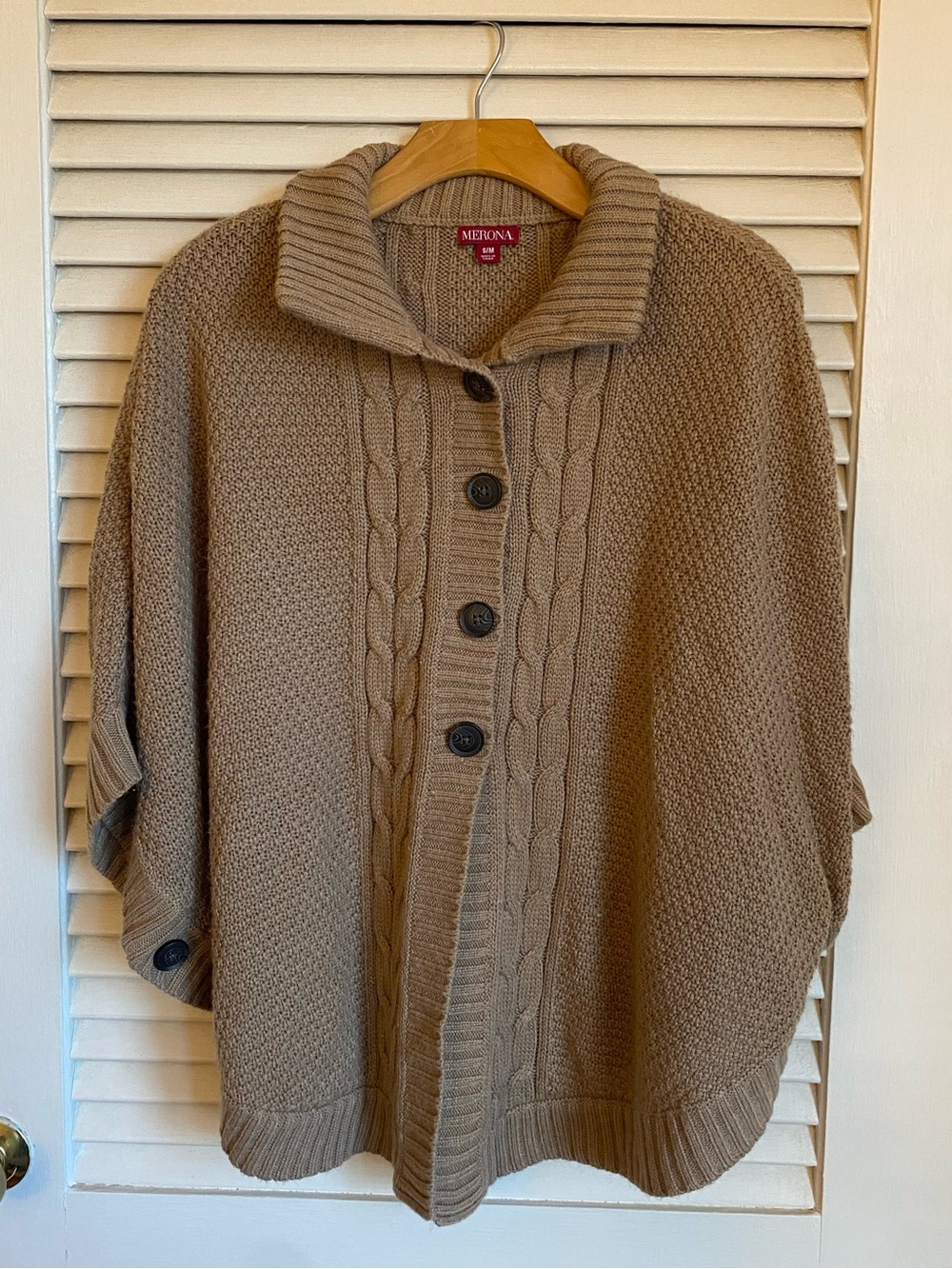 Cottagecore Merona Knit Button-Front Cape